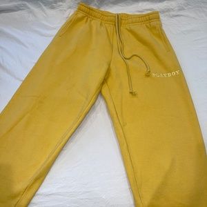 yellow playboy sweatpants